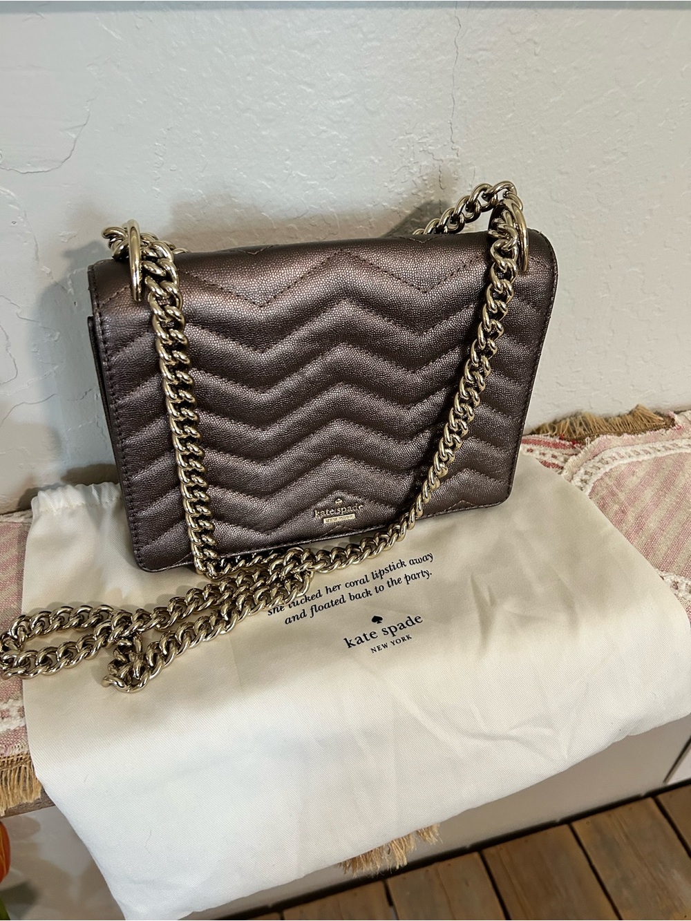 New $348 Kate Spade New York Reese Park Marci shoulder bag with Dusty